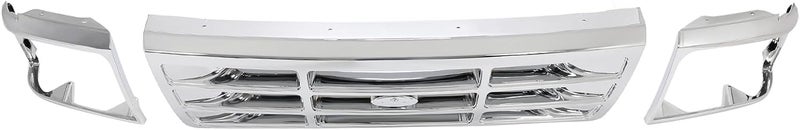 ALMULOO Grille & Headlight Bezel Silvery Compatible with 1992-1996 Ford Bronco F150 F250 1997 F350 & 1997 F250HD F350 Front Grill Lamp Cover Plastic(ABS) Replacement for FO1200173 FO2512130 FO2513131 - Image 5